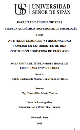 Actitudes sexuales y funcionalidad familiar en estudiantes de una institución educativa de Chiclayo