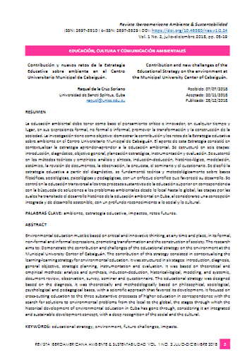 Contribución y nuevos retos de la Estrategia Educativa sobre ambiente en el Centro Universitario Municipal de Cabaiguán