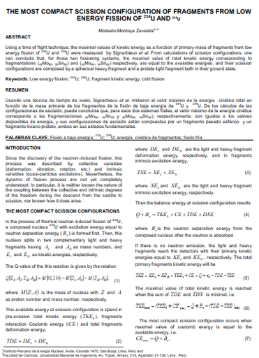 THE MOST COMPACT SCISSION CONFIGURATION OF FRAGMENTS FROM LOW ENERGY FISSION OF 234U AND 236U