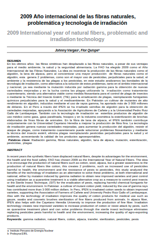 2009 Año internacional de las fibras naturales, problemática y tecnología de irradiación