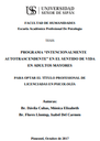 Programa "Intencionalmente autotrascendente" en el sentido de vida en adultos mayores