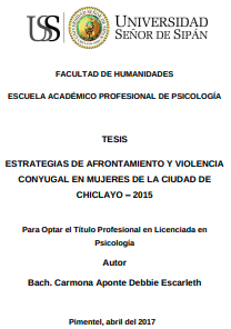 Estrategias de afrontamiento y Violencia Conyugal en Mujeres de la Ciudad de Chiclayo - 2015