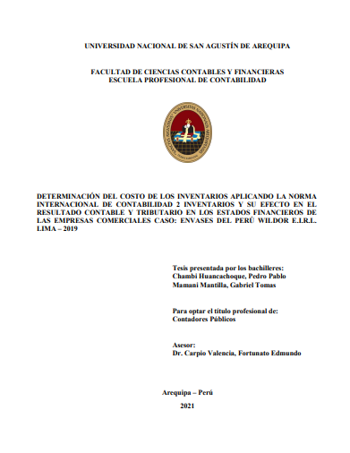 Determinación del costo de los inventarios aplicando la norma internacional de contabilidad