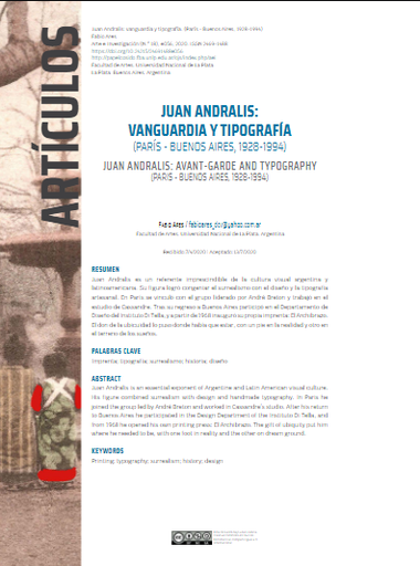 Juan Andralis: vanguardia y tipografía