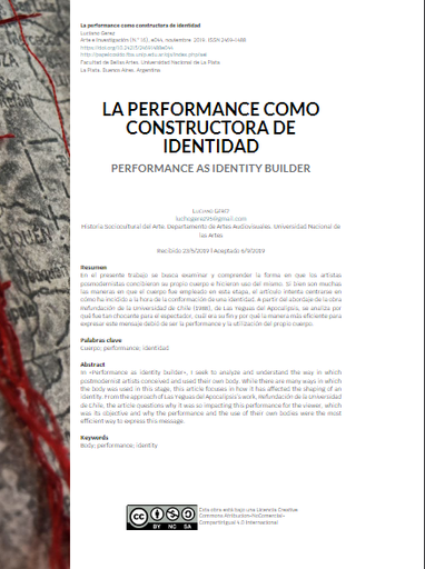 La performance como constructora de identidad