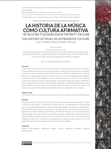 La historia de la música como cultura afirmativa