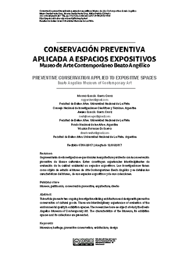 Conservación preventiva aplicada a espacios expositivos