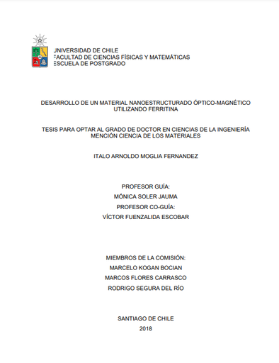 Desarrollo de un material nanoestructurado óptico-magnético utilizando ferritina