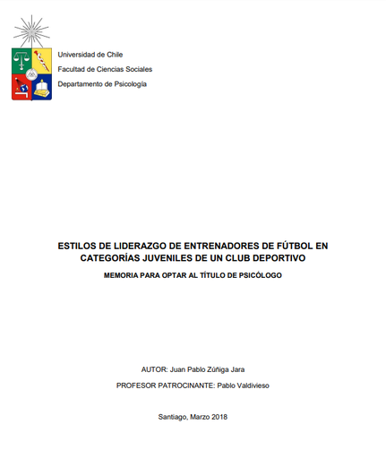 Estilos de liderazgo de entrenadores de fútbol en categorías juveniles de un club deportivo