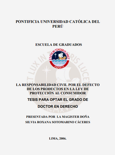 La responsabilidad civil por el defecto de los productos en la ley de protección al consumidor