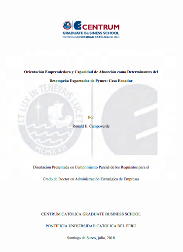 Orientación emprendedora y capacidad de absorción como determinantes del desempeño exportador de pymes