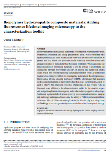 Biopolymer hydroxyapatite composite materials: Adding fluorescence lifetime imaging microscopy to the characterization toolkit