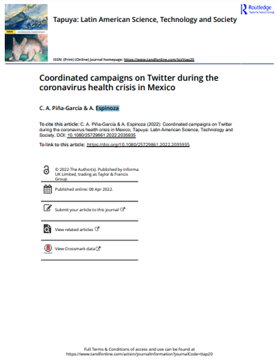 Coordinated campaigns on Twitter during the coronavirus health crisis in Mexico