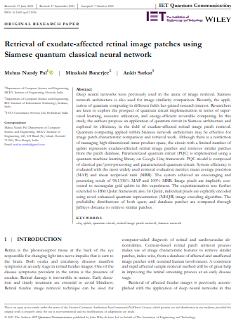 Retrieval of exudate-affected retinal image patches using Siamese quantum classical neural network