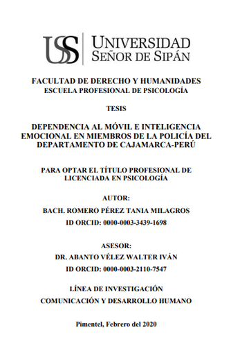 Dependencia al móvil e inteligencia emocional en miembros de la policía del departamento de Cajamarca-Perú
