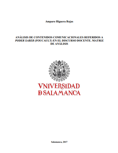 Análisis de contenidos comunicacionales referidos a Poder saber (Foucault) en el discurso docente.