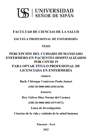 Percepción del cuidado humanizado enfermero en pacientes hospitalizados por Covid 19