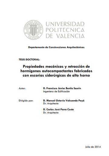 Propiedades mecánicas y retracción de hormigones autocompactantes fabricados con escorias siderúrgicas de alto horno