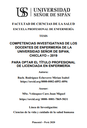 Competencias investigativas de los docentes de Enfermería de la Universidad Señor de Sipán, Chiclayo - 2019