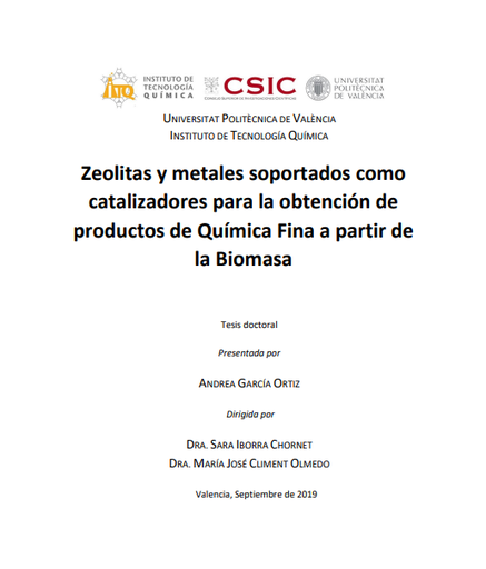 Zeolitas y metales soportados como catalizadores para la obtención de productos de química fina a partir de la biomasa