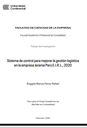 Sistema de control para mejorar la gestión logística en la empresa Jerama Perú E.I.R.L., 2020