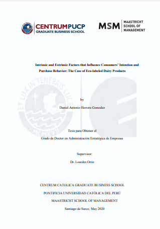 Intrinsic and extrinsic factors that influence consumers’ intention and purchase behavior: The case of eco-labeled dairy products