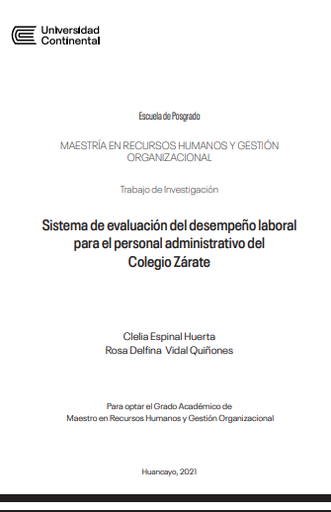 Sistema de evaluación del desempeño laboral para el personal administrativo del Colegio Zárate