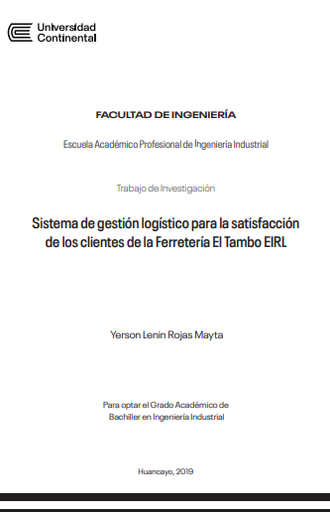 Sistema de gestión logístico para la satisfacción de los clientes de la ferretería El Tambo EIRL