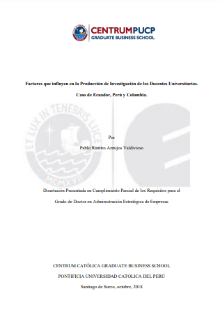 Factores que influyen en la producción de investigación de los docentes universitarios. Caso de Ecuador, Perú y Colombia.