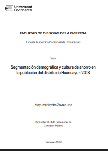 Segmentación demográfica y cultura de ahorro en la población del distrito de Huancayo