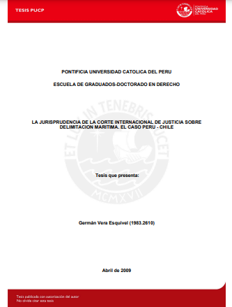 La jurisprudencia de la Corte Internacional de Justicia sobre delimitación marítima : el caso Perú-Chile.