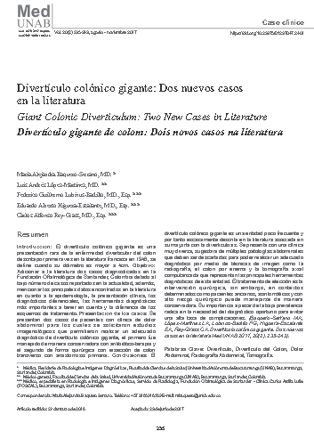 Divertículo colónico gigante: Dos nuevos casos en la literatura