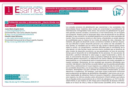 Población escolar y alimentación, ¿Hacia dónde nos dirigimos?