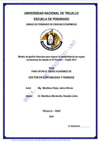 Modelo de gestión financiera para mejorar la rentabilidad de las mypes productoras de calzado en El Porvenir – Trujillo 2015