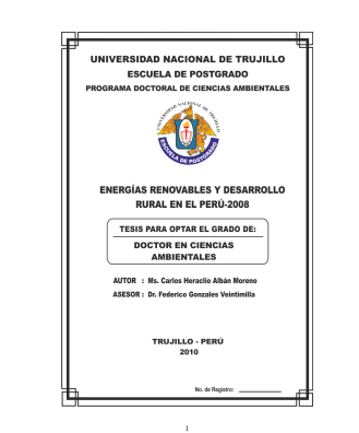 Energías renovables y desarrollo rural en el Perú - 2008