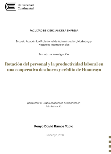 Rotación del personal y la productividad laboral en una cooperativa de ahorro y crédito de Huancayo