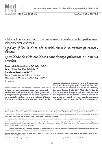 Calidad de vida en adultos mayores con enfermedad pulmonar obstructiva crónica