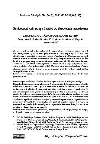Autoconcepto profesional: Predicción del compromiso con el trabajo en equipo
