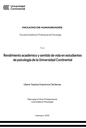 Rendimiento académico y sentido de vida en estudiantes de psicología de la Universidad Continental