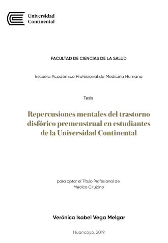 Repercusiones mentales del trastorno disfórico premenstrual en estudiantes de la Universidad Continental