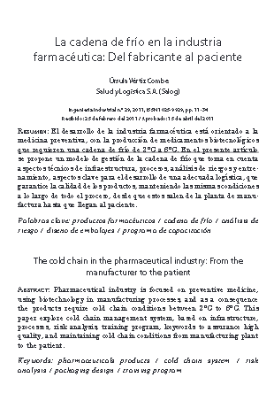 La cadena de frío en la industria farmacéutica: Del fabricante al paciente