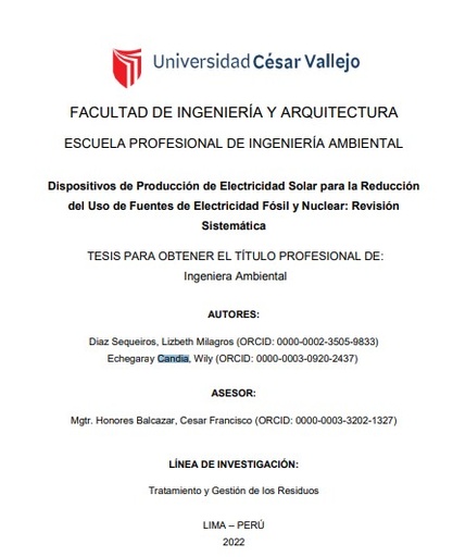 Dispositivos de producción de electricidad solar para la reducción del uso de fuentes de electricidad fósil y nuclear: revisión sistemática