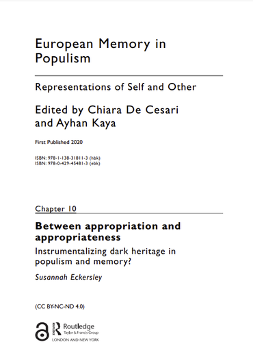 European Memory in Populism - Chapter 10 Between appropriation and appropriateness