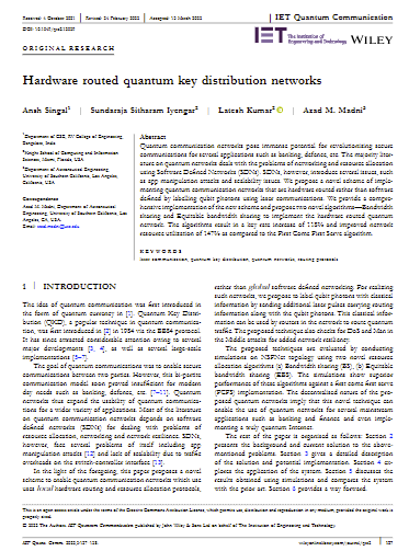 Hardware routed quantum key distribution networks