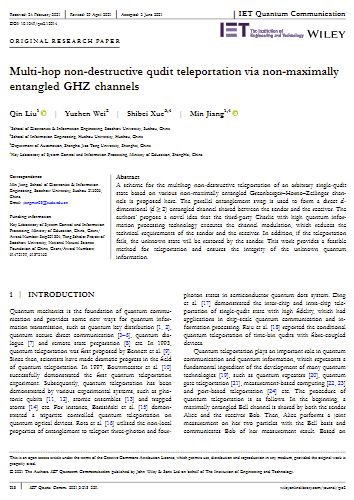 Multi-hop non-destructive qudit teleportation via non-maximally entangled GHZ channels