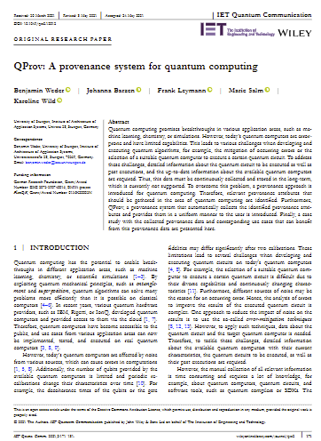 QProv: A provenance system for quantum computing