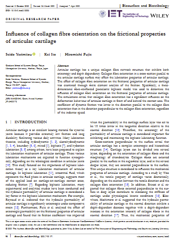 Influence of collagen fibre orientation on the frictional properties of articular cartilage