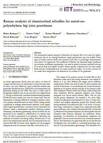 Raman analysis of chemisorbed tribofilm for metal-on-polyethylene hip joint prostheses