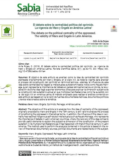 El debate sobre la centralidad política del oprimido. La vigencia de Marx y Engels en América Latina