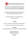 Condiciones laborales y calidad de vida del personal de enfermería del Hospital Loayza, Lima 2021